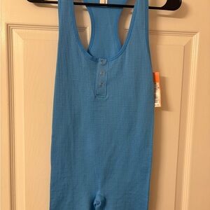 Blue Sleeveless Romper